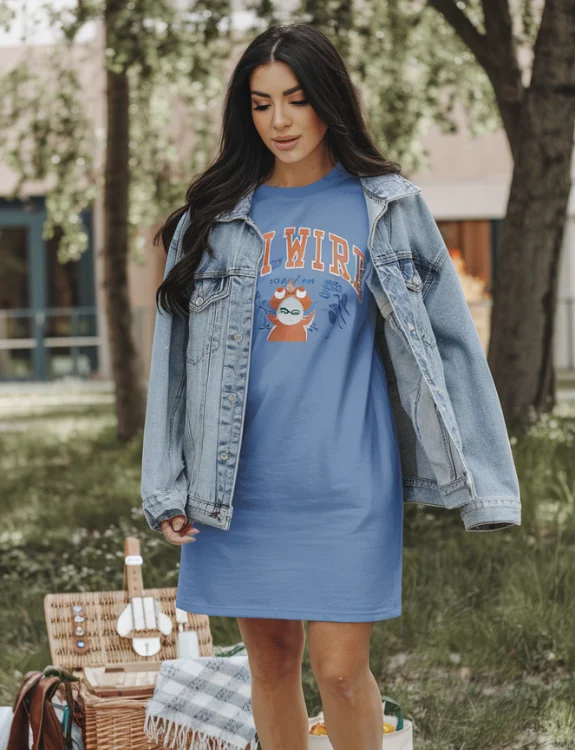 T-shirt Dress & Denim Jacket