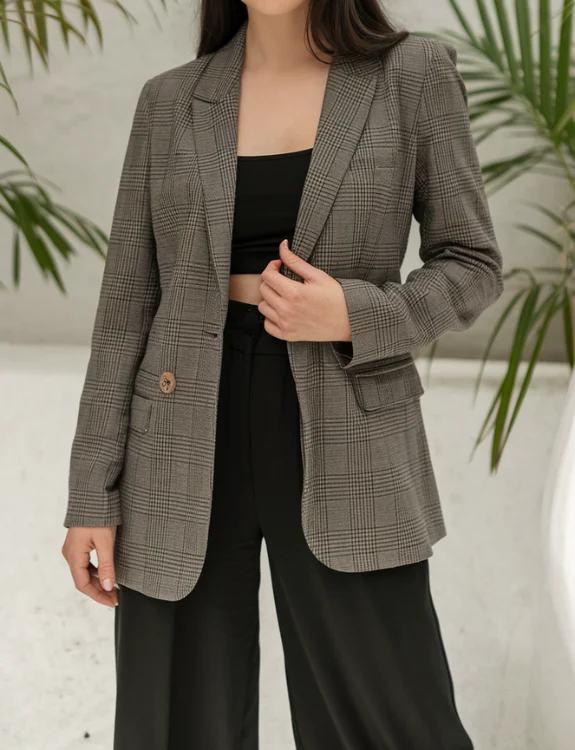 Blazer and Black Wide Legs